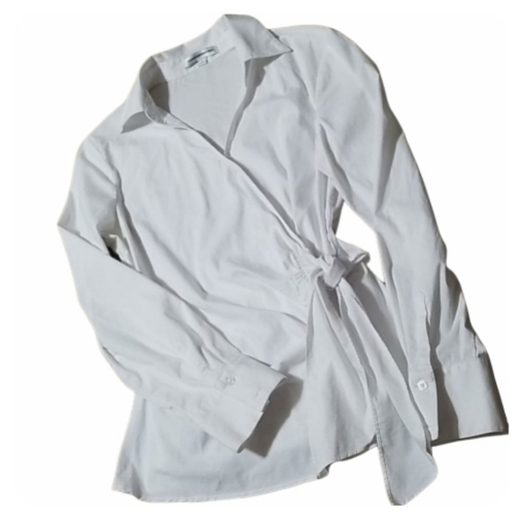 Express Tops - SOLD-EXPRESS Wrap Tie Blouse-L